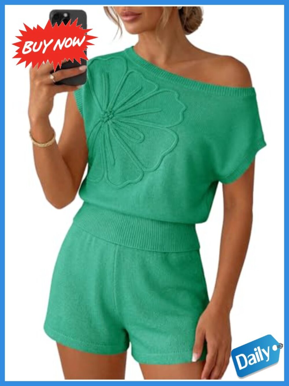 Womens 2 Piece Short Sleeve Sweater Set Matching Lounge